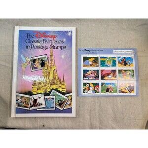 The Disney Classic Fairytales in Postage Stamps Albums with Some Stamps Lot